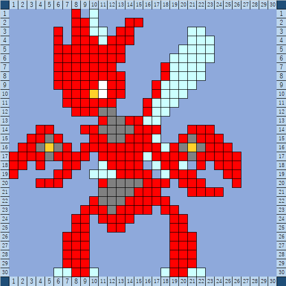 ハッサム 簡単 ポケモンアイロンビーズ作り方小さめドット図案